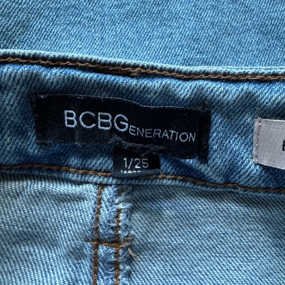 BCBGeneration Light Blue Denim fray slit skirt - Picture 2 of 6